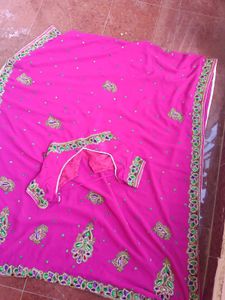 Stunning Pink Saree with Blouse 34