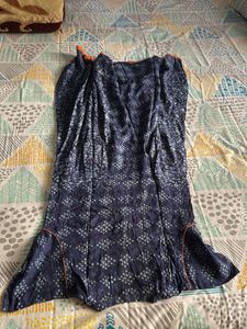 Blue Ethnic Print Anarkali Kurta
