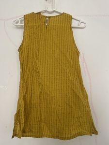 Mustard Yellow Textured Sleeveless Top