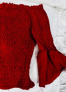 Chic Smocked Red Top