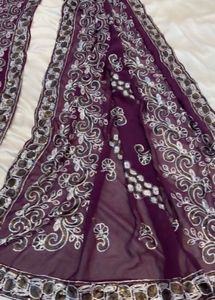 Embellished Purple Saree
