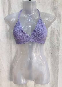 I. Crocheted Halterneck Crop Top
