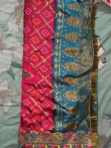 Vibrant Pink &amp; Teal Saree