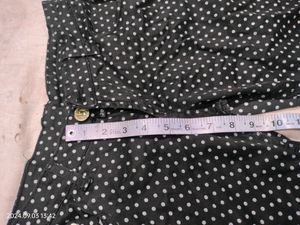 Women Skinny Fit White, Black Cotton Blend Trouser