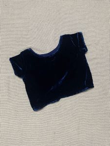 Navy Blue Velvet Blouse