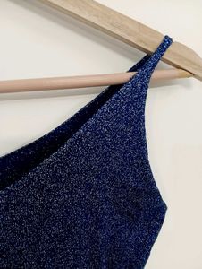Sparkly Navy Blue V-Neck Tank Top