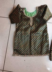 Green &amp; Gold Ethnic Dress
