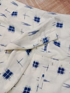 white ikkat tunic cum overcoat