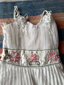 White Embellished Party Gown