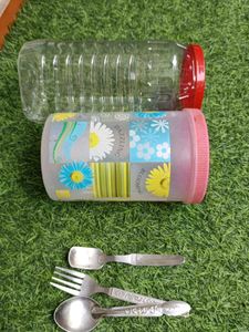 Used Cutlery Set and Container