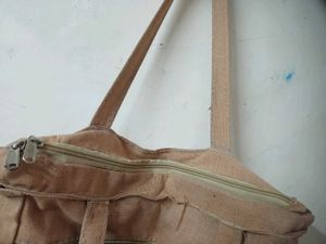Stylish Tan Hobo Bag with Plaid Accents