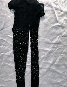 Rhinestone Black fishnet Stocking