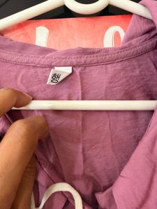 Cute Pink Puff Sleeve Collared Top
