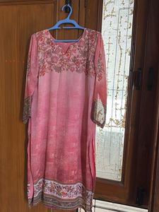 Pink Floral Print Kurta