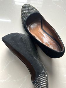 Sparkling Embellished Black Heels