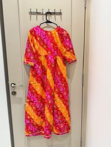 Vibrant Bandhani Print Wrap Kurta