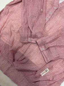 Women's Pink Linen Blend Tunic Top