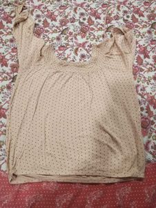 Cute Polka Dot Smocked Top