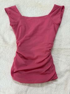 Pink Ruched Detail Top