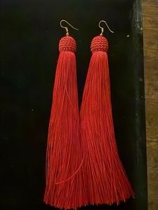 Red Tassel Earrings