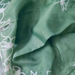 GreenUnstitched Suit Dress Material , partywear su