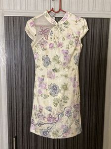 Elegant Floral Print Cheongsam Dress