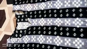 Black &amp; White Striped Kurta