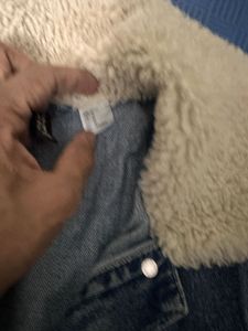 Denim Jacket with Sherpa Collar