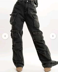 Freakins Long Charcoal Cargo Pants