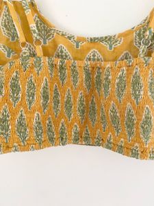 Yellow Printed Bralette Top
