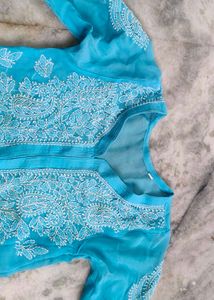 Elegant Blue Chikankari Kurta