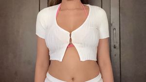 White Cropped Cardigan Top