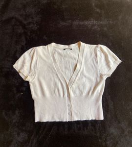 Cream Cropped Cardigan