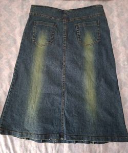 Vintage Embellished Denim Skirt