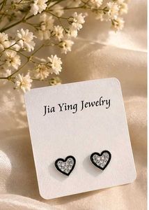 Sparkling Heart Stud Earrings