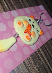 Cute Cat &amp; Fish Keychain