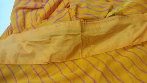 Vibrant Striped Yellow Saree