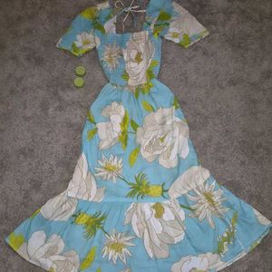 Blue Floral Maxi Dress