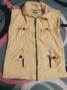 Yellow Sleeveless Utility Vest
