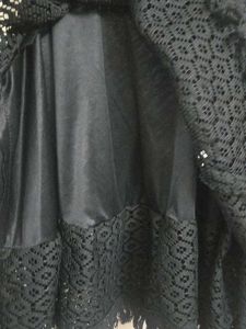 Elegant Black Lace Cold Shoulder Top
