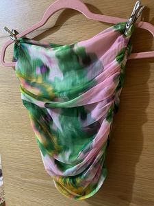ZARA - Sheer Ruched Floral Print Top