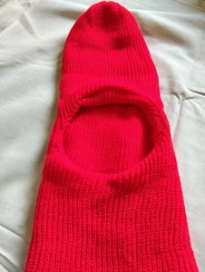 Red Knit Ski Mask Kids Balaclava Winter Monkey Cap