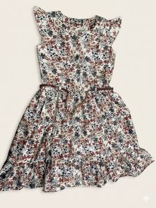 Charming Floral Printed frock with Belt