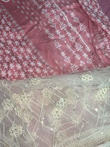 Pink Floral Kurta Set with Dupatta