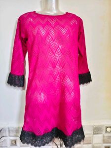 Chic Lace Trim Mini Dress