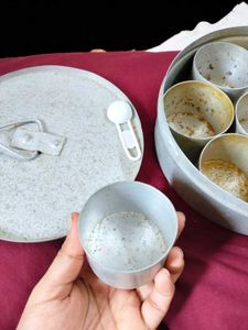 Rare Vintage Pure Aluminium Spice Box Masala Dabba