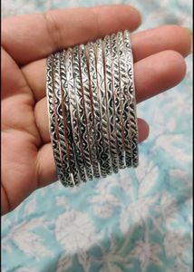 German Silver Bangle Set 12 pc