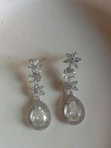 Elegant Drop Earrings with Crystal Accents