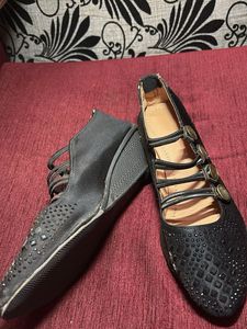 Sparkling Black Ballet heels