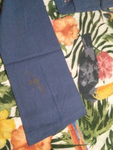 Girl's Navy Blue Embroidered Shrug